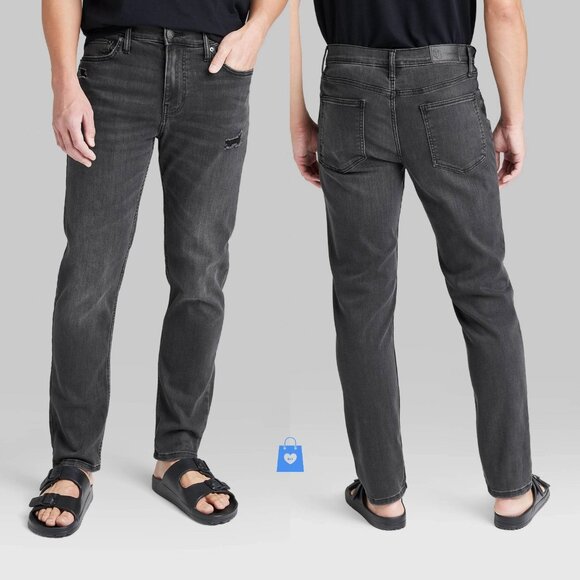 30x32 - Mens Slim Fit Tapered Jeans - Original Use - Black Wash - Picture 1 of 6